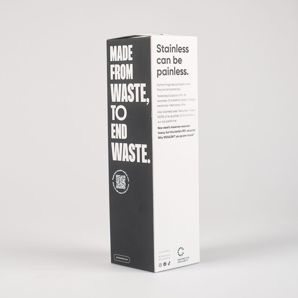 Circular&Co x Sealand 1L insulated water bottle in recycled stainless steel with click lid