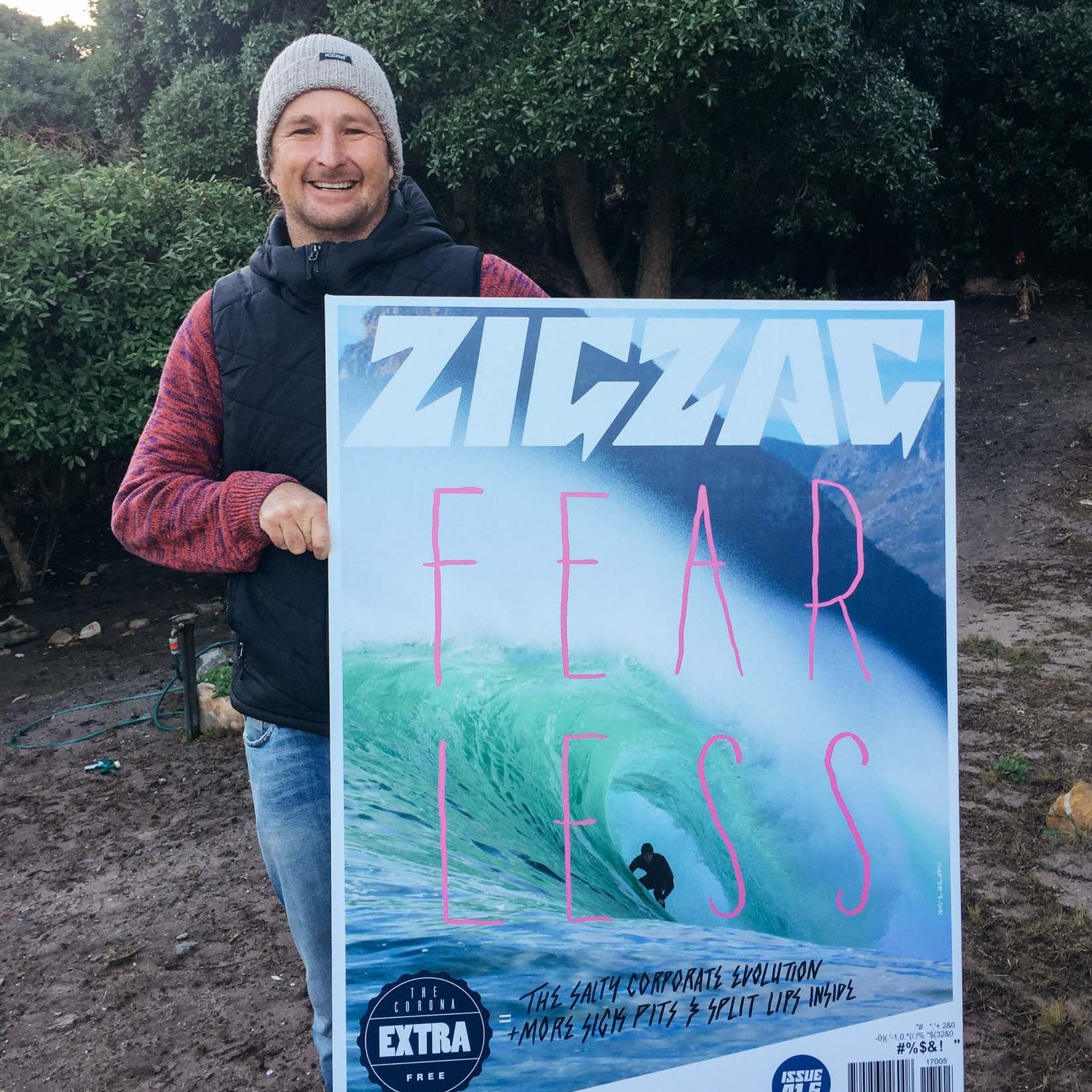 Sealand Gear Co-Founder Mike Schlebach holding Zigzag cover