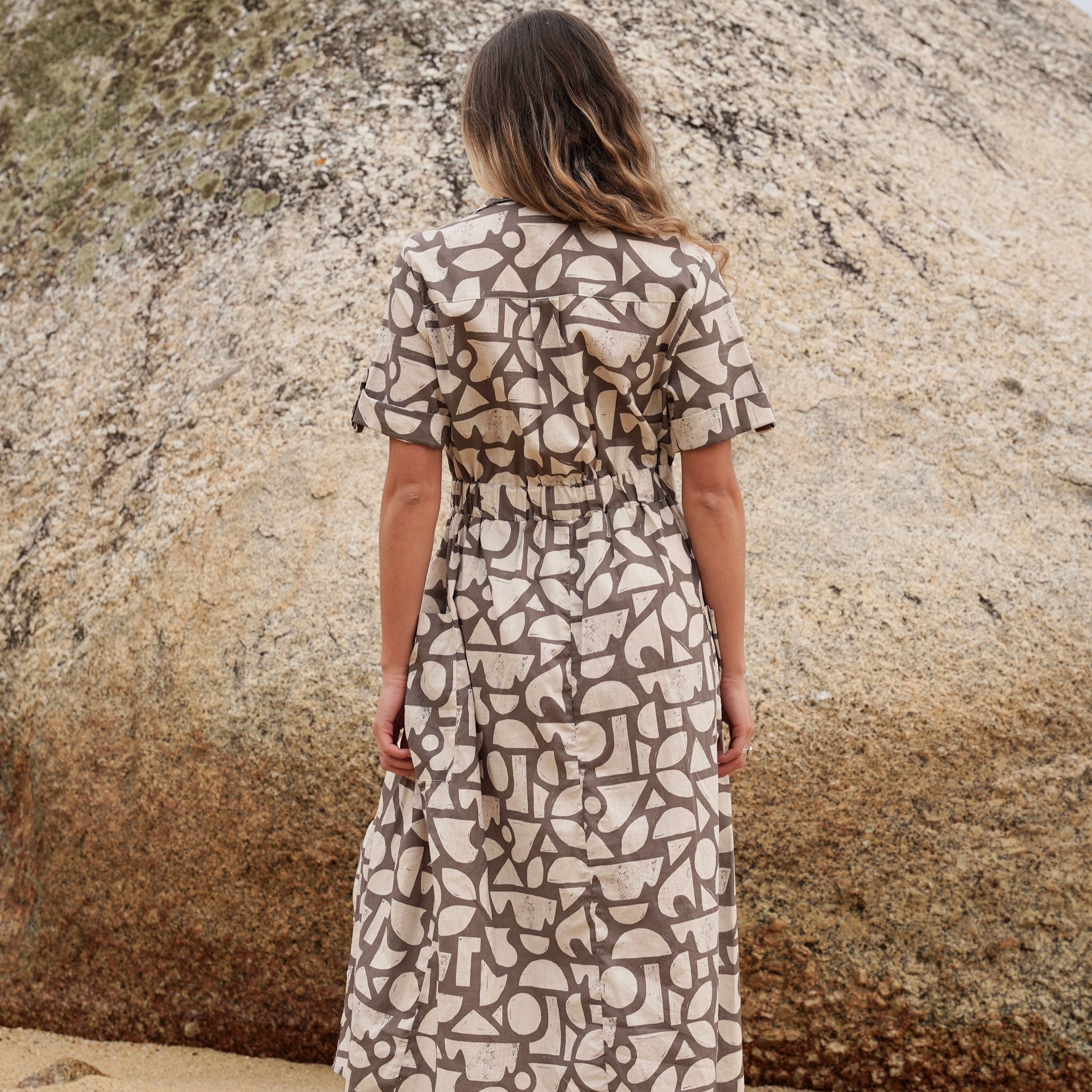 Women's Geo Design Shirt Dress