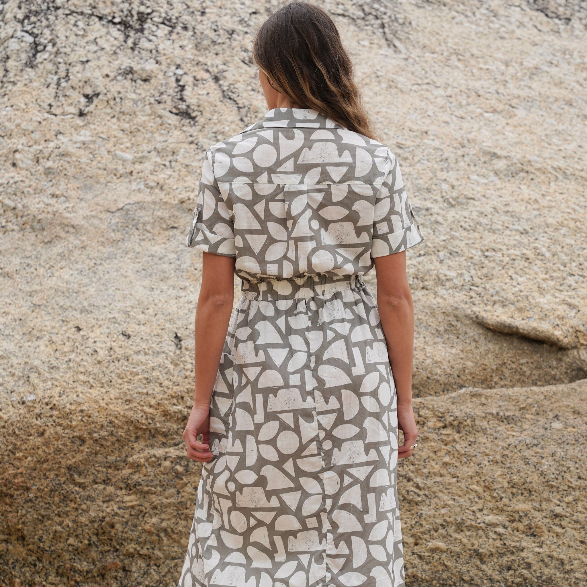 Women's Geo Design Shirt Dress