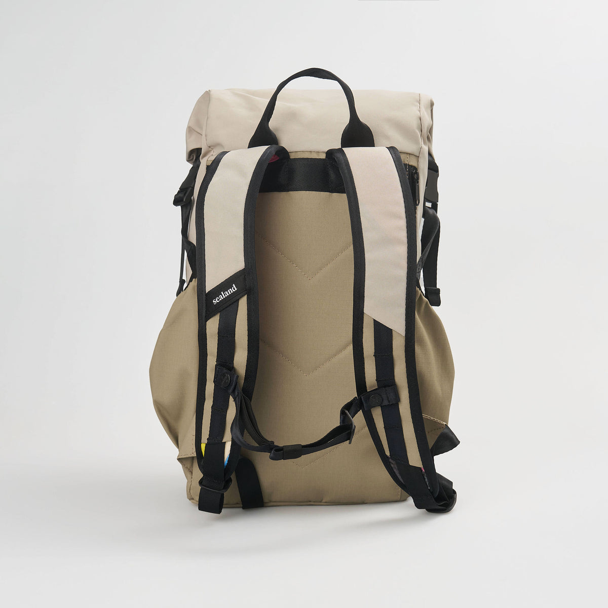 Sealand Rowlie roll-top backpack in locally woven recycled MajiTex with bottle pockets